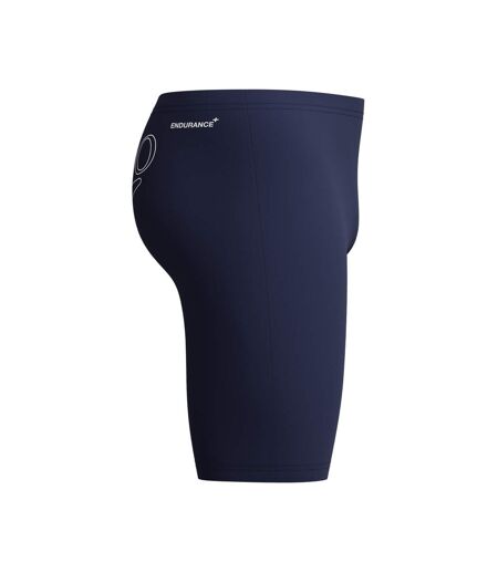 Mens Logo Endurance+ Back Print Jammer Shorts Navy Speedo