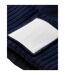 Bonnet Motif/style Pompon Bleu Marine Oxford Blanc Beechfield-2