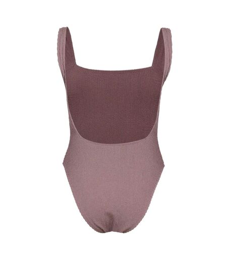 Womens/ladies Crinkled One Piece Swimsuit Mocha Jack Wills