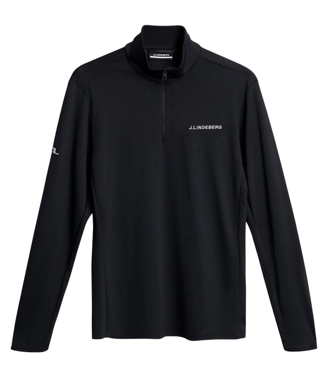 Mens Zip Neck Regular Golf Sweatshirt Black J.Lindeberg-1