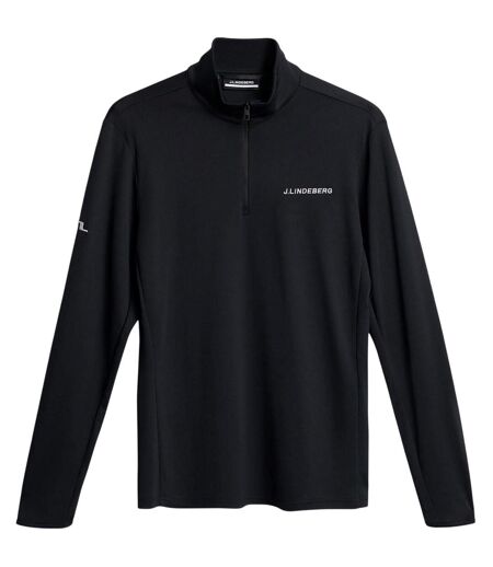 Mens Zip Neck Regular Golf Sweatshirt Black J.Lindeberg
