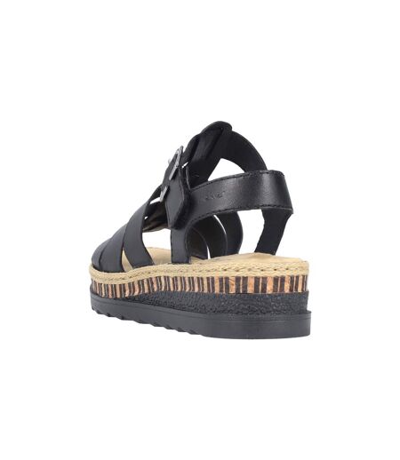Sandales Compensées Cuir Rieker