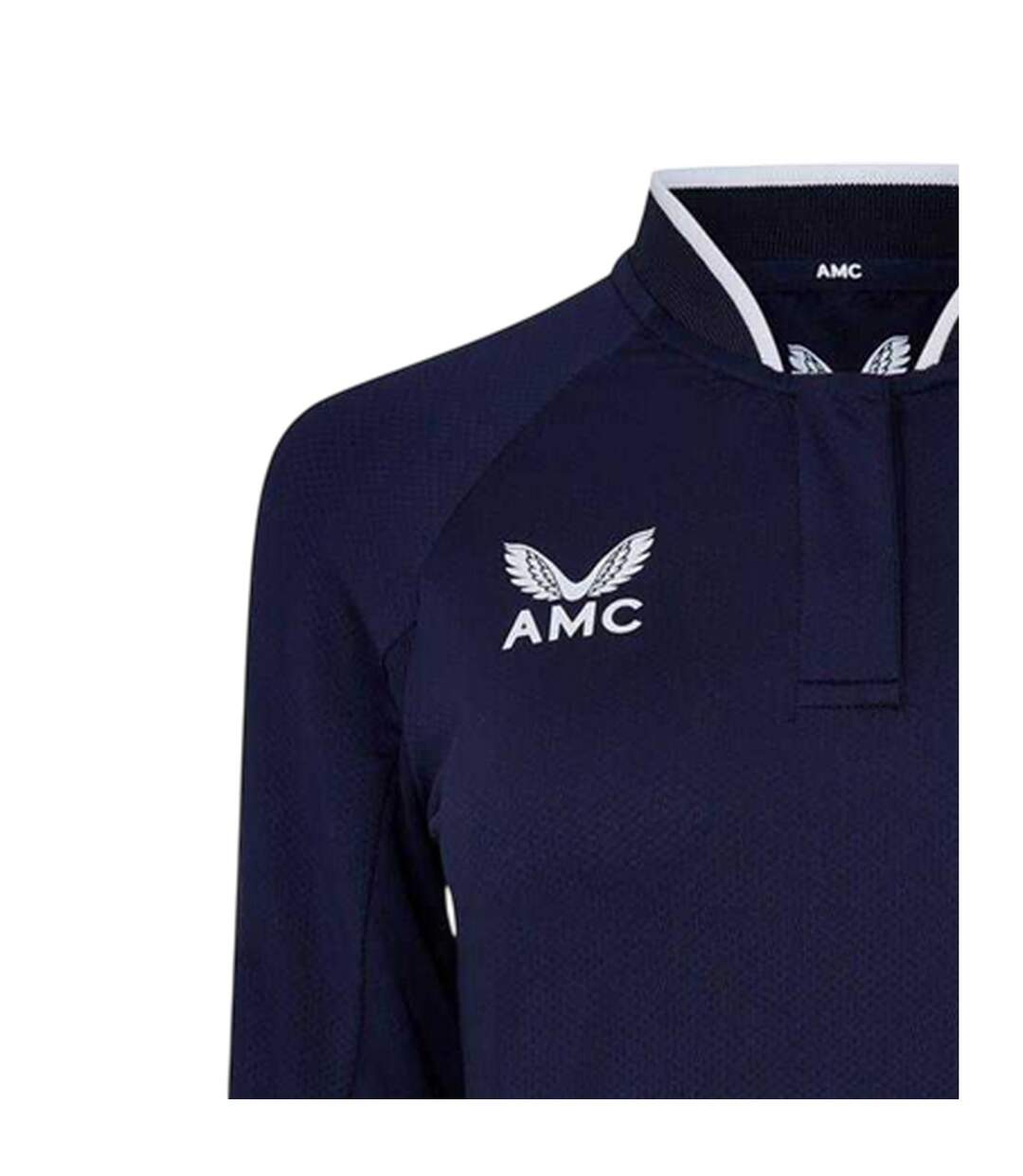 Polo Manches Longues Raglan Femme Bleu Marine Blanc Castore-4