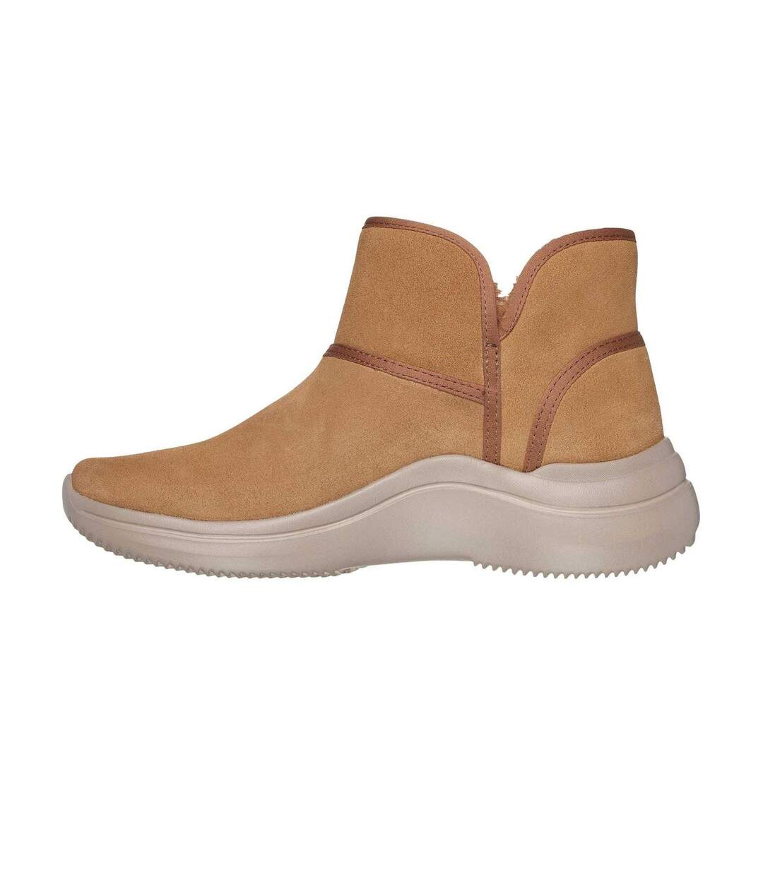 Womens/ladies On The Go Midtown Suede Snow Boots Chestnut Skechers-2