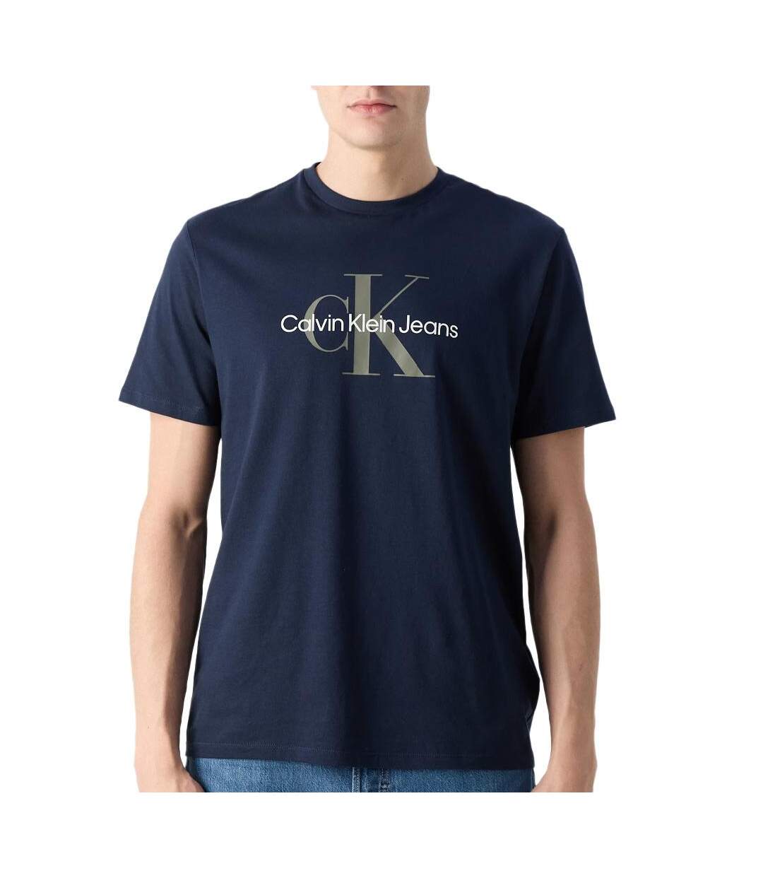 T-Shirt marine homme calvin klein jeans hero-1