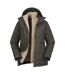 Womens/ladies Nebraskan Borg 3 In 1 Padded Jacket Khaki Green Mountain Warehouse-1