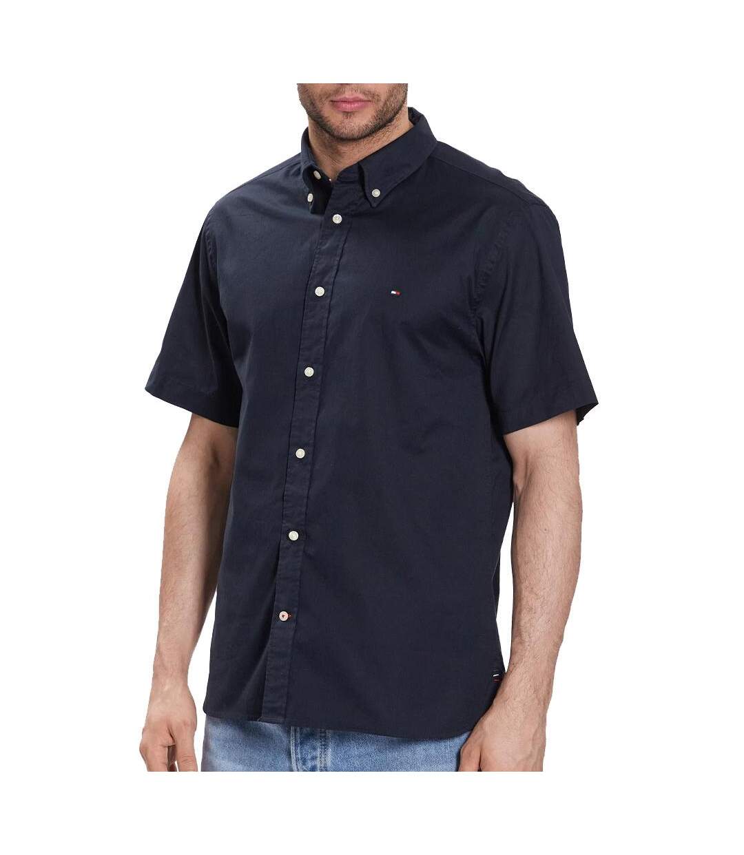 Chemise Noire Homme Tommy Hilfiger Flex Poplin - L