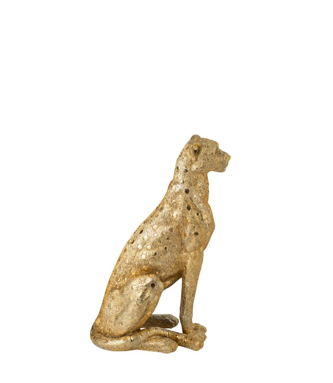 Statue Léopard Assis Odis 60cm Doré-2