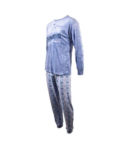 Pyjama Homme Long SWEET SECRET Q2733 POLAIRE BLEU