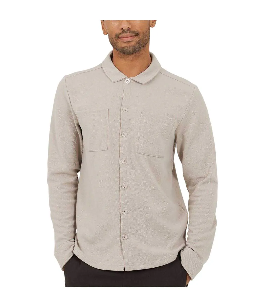 Mens Long-sleeved Shirt Light Sand Brave Soul-2