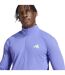 Mens Adizero Quarter Zip Running T-shirt Blue Adidas-4