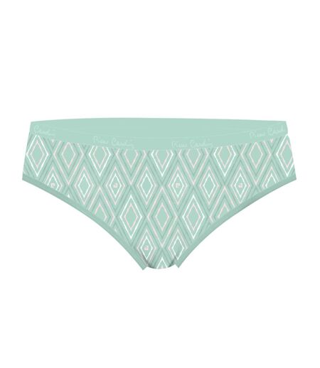 Lot de 3 slips femme  en coton uni et imprimé ceinture fine 2cm Pck12 Pierre Cardin
