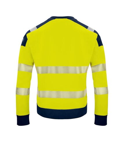 Projob Mens Hi-Vis Sweatshirt (Yellow/Navy)