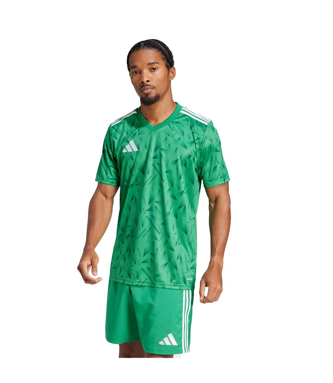 T-shirt Style Motif Géométrique Team Icon Homme Vert Adidas-1