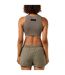 Womens/ladies Patch Ribbed Logo Crop Top Heather Grey Fear Of God Essentials-3