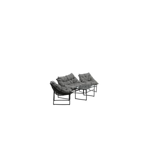 Salon de Jardin en Métal Tina 117cm Noir