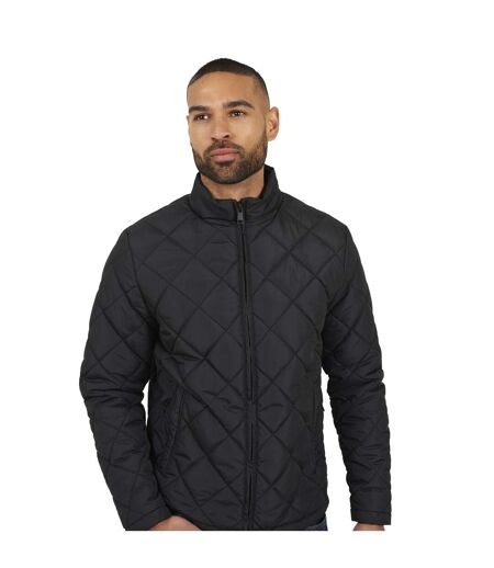 Mens Quilted Padded Jacket Black Brave Soul