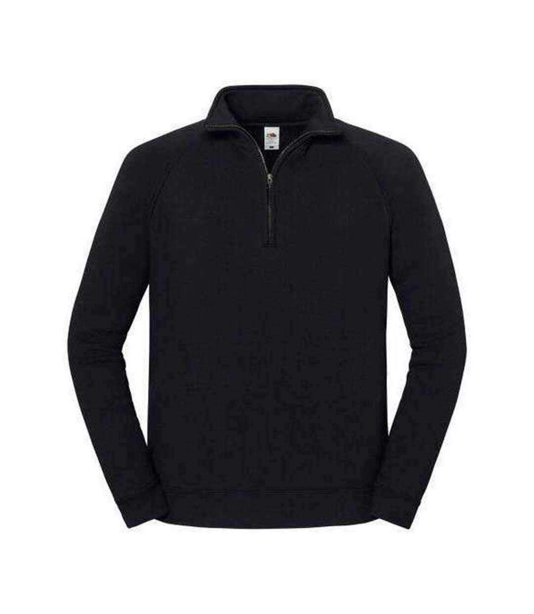 Sweat Uni Col Montant Zippé Iconic Premium Homme Noir Fruit Of The Loom-1