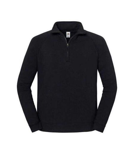 Sweat Uni Col Montant Zippé Iconic Premium Homme Noir Fruit Of The Loom