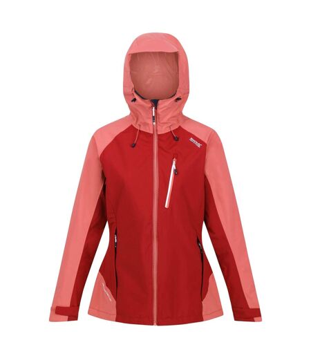 Veste imperméable birchdale femme rouge foncé / corail clair Regatta