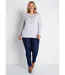 Pull doux uni brodé ajouré col rond-3