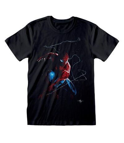 Spider-Man Unisex Adult Spidey Art T-Shirt (Black)