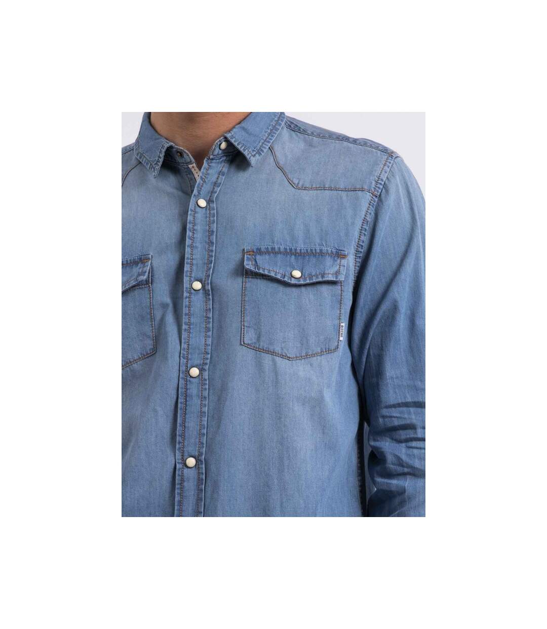 Chemise manches longues effet denim DERKO