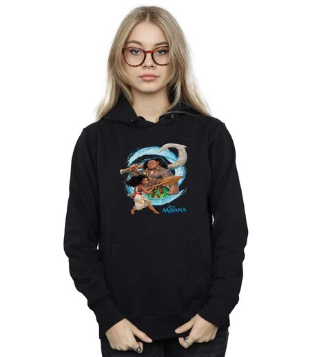 Disney - Sweat à capuche MOANA AND MAUI WAVE - Femme (Noir) - UTBI11568