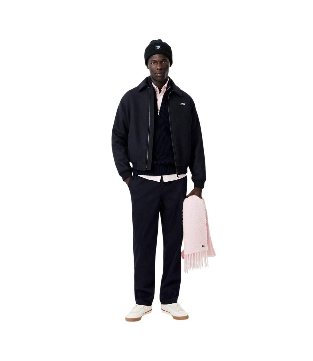 Bonnet Motif/style Écusson Noir Lacoste-1