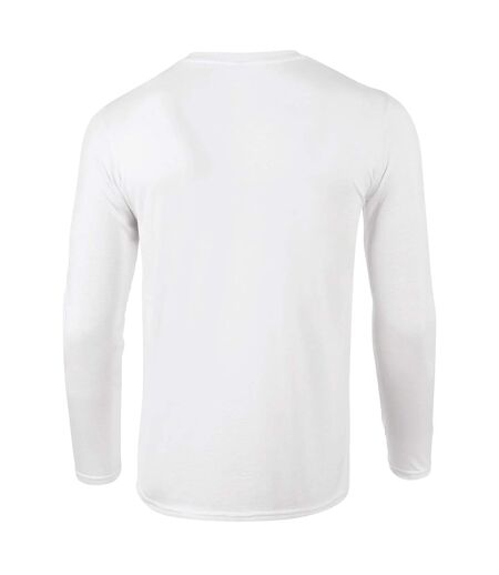 Unisex adult softstyle long-sleeved t-shirt white Gildan