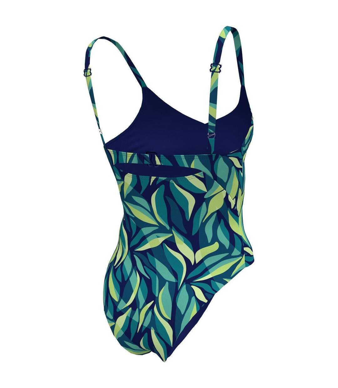 Maillot De Bain 1 Pièce Motif/style Imprimé Feuille Femme Bleu Nuit Nike-2