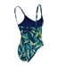 Maillot De Bain 1 Pièce Motif/style Imprimé Feuille Femme Bleu Nuit Nike-2
