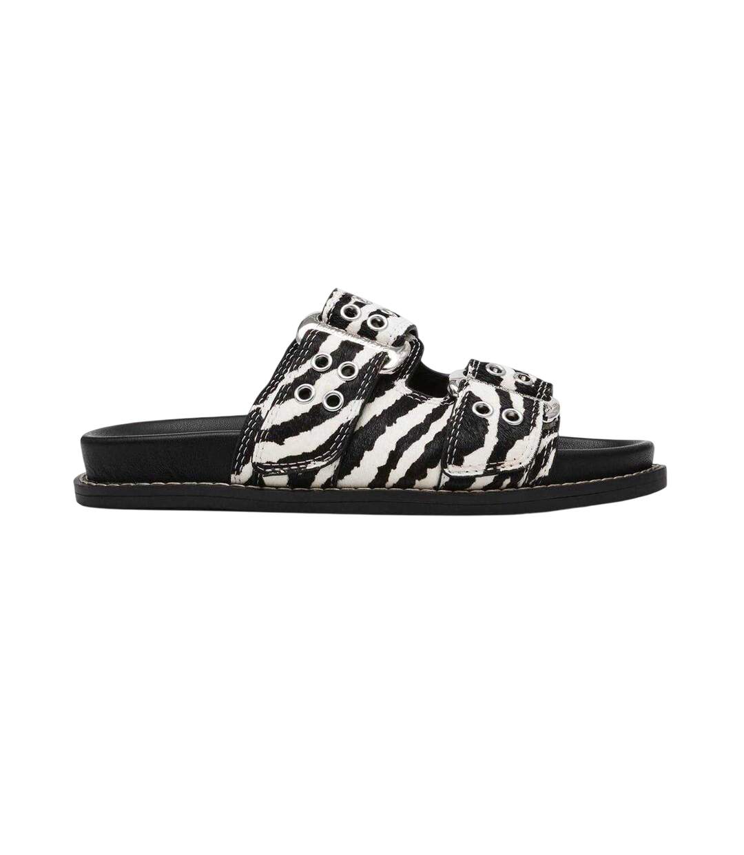 Womens/ladies Agent Zebra Print Sliders White Black Steve Madden-3