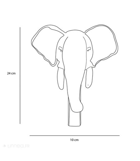 Patères petites têtes collection SOFT ANIMALS Savane Eléphant