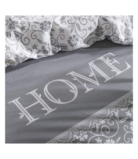Parure de lit coton uni charme gris today  220x240