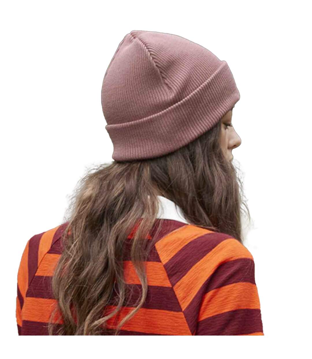 Bonnet Motif/style À Revers Adulte Rose Clair Beechfield-2