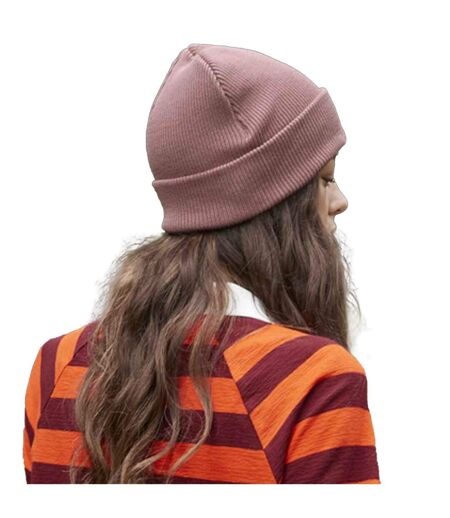 Bonnet Motif/style À Revers Adulte Rose Clair Beechfield