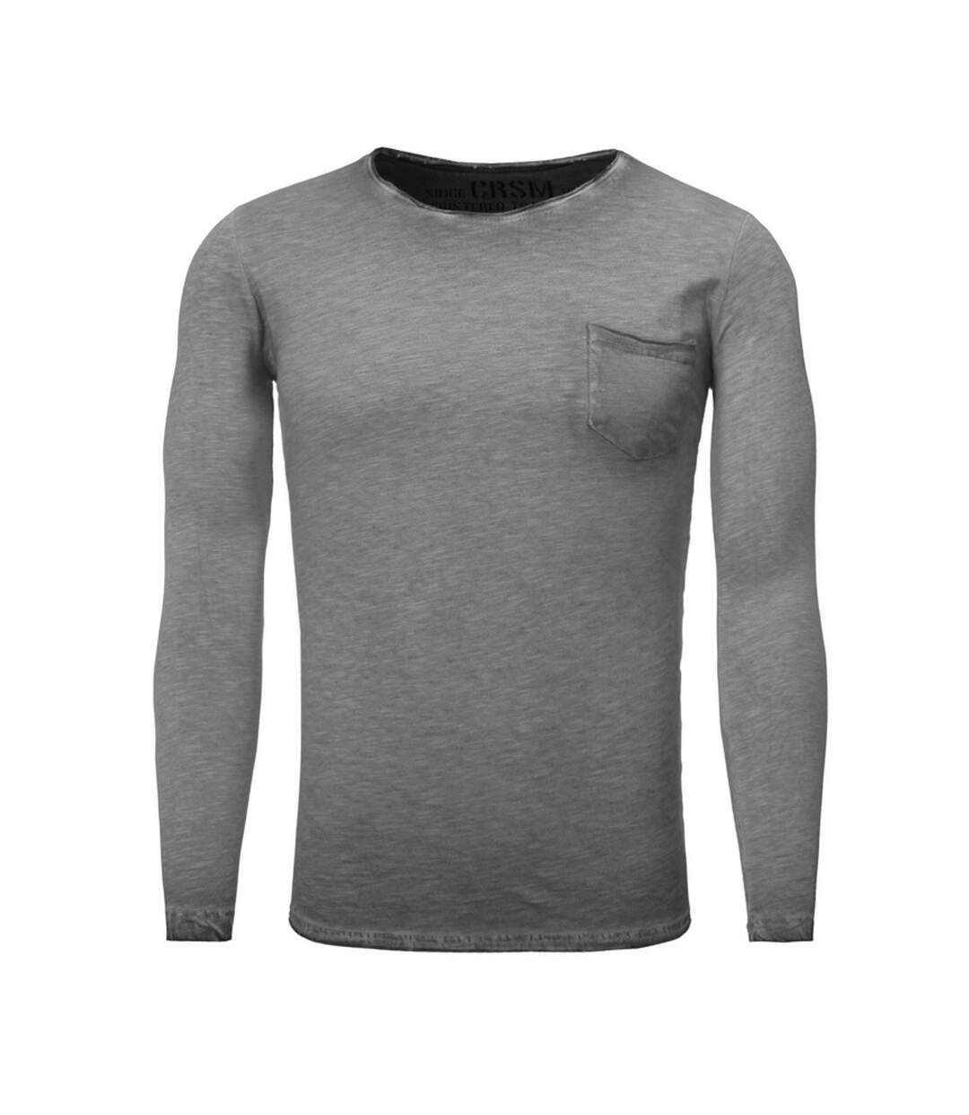 T shirt manche longue mode T-shirt 3174 gris fonce