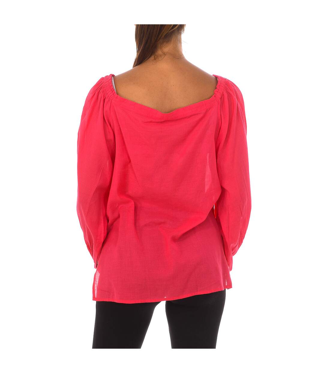 Women's Long Sleeve Round Neck Blouse 5DM45Q8B7-3