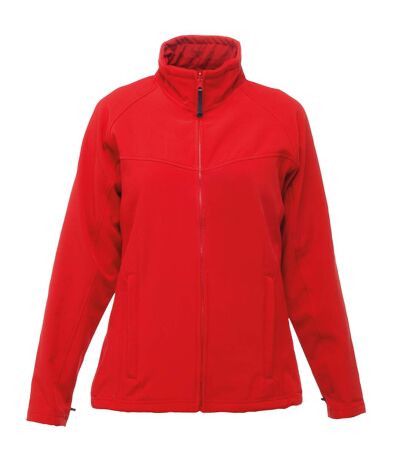 Regatta Womens/Ladies Uproar Softshell Jacket (Water Repellent & Wind Resistant) (Classic Red/Seal Grey) - UTRW1212