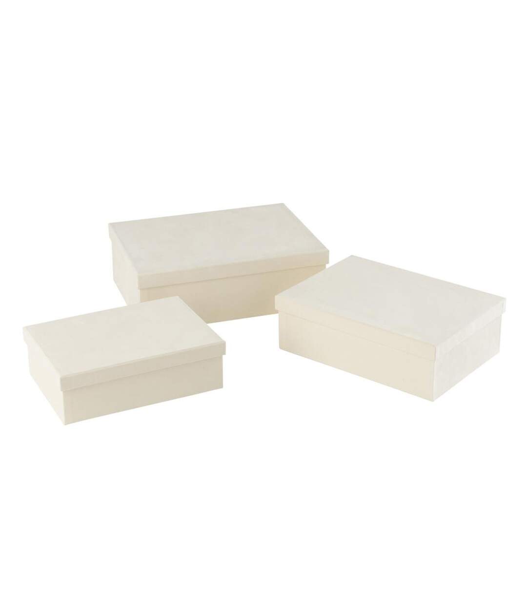 Lot de 3 Boîtes de Rangement Vaughn 36cm Blanc-1