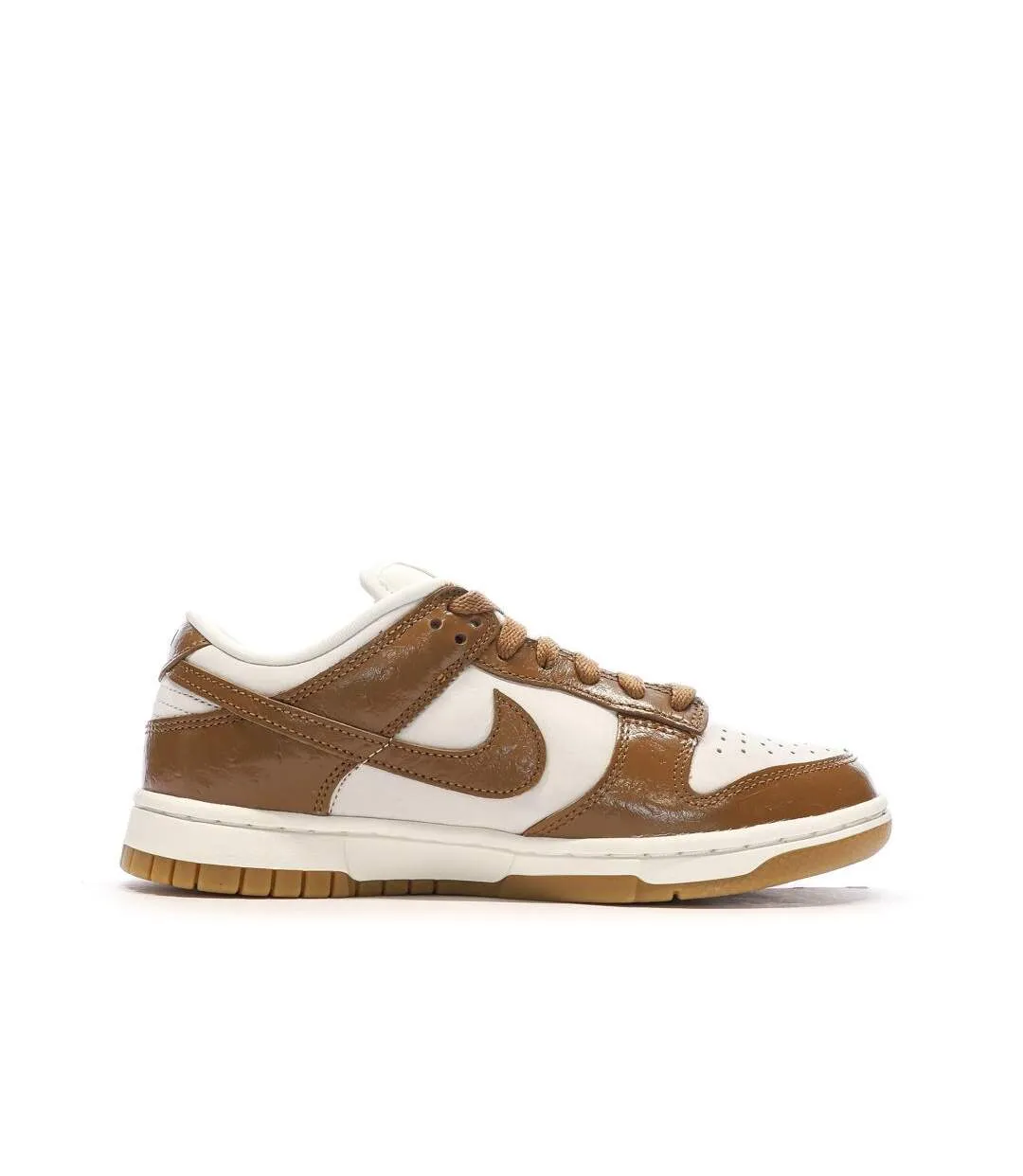 Baskets blanches/marrons femme nike dunk low-2