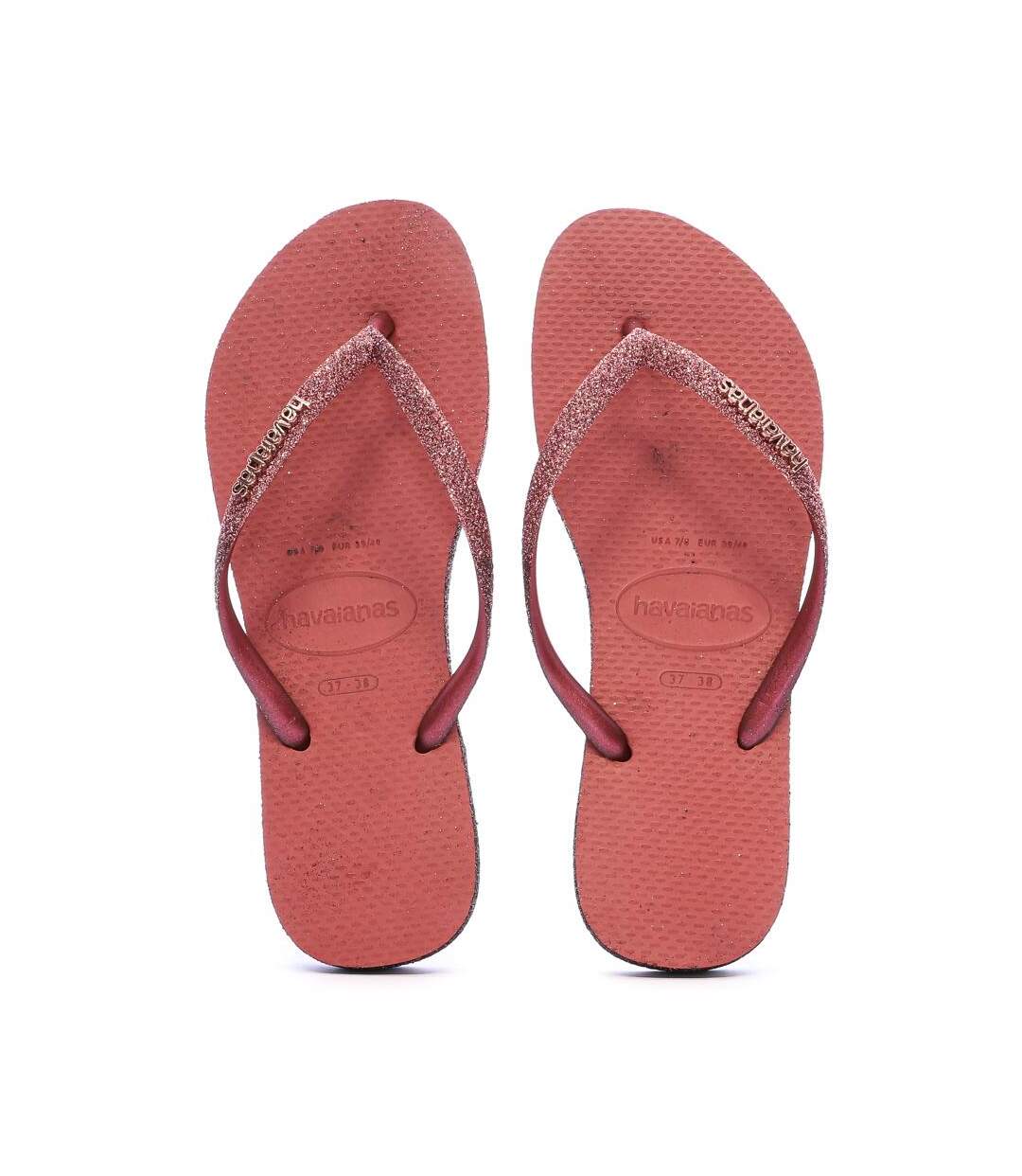 Tongs rose femme havaianas slim sparkle-3