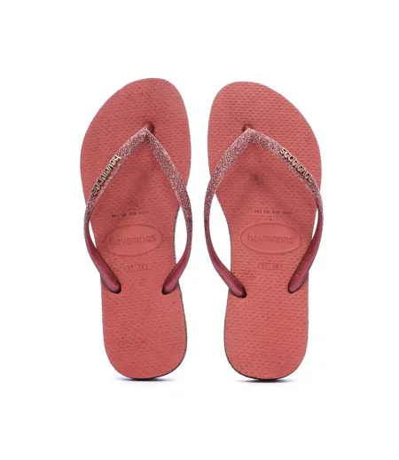 Tongs rose femme havaianas slim sparkle