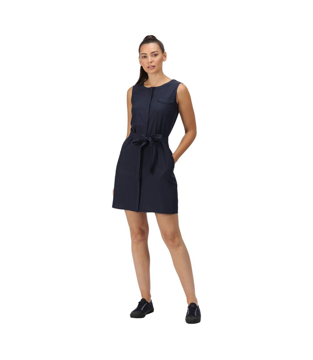 Womens/ladies Highton Stretch Shirt Dress Navy Regatta-1