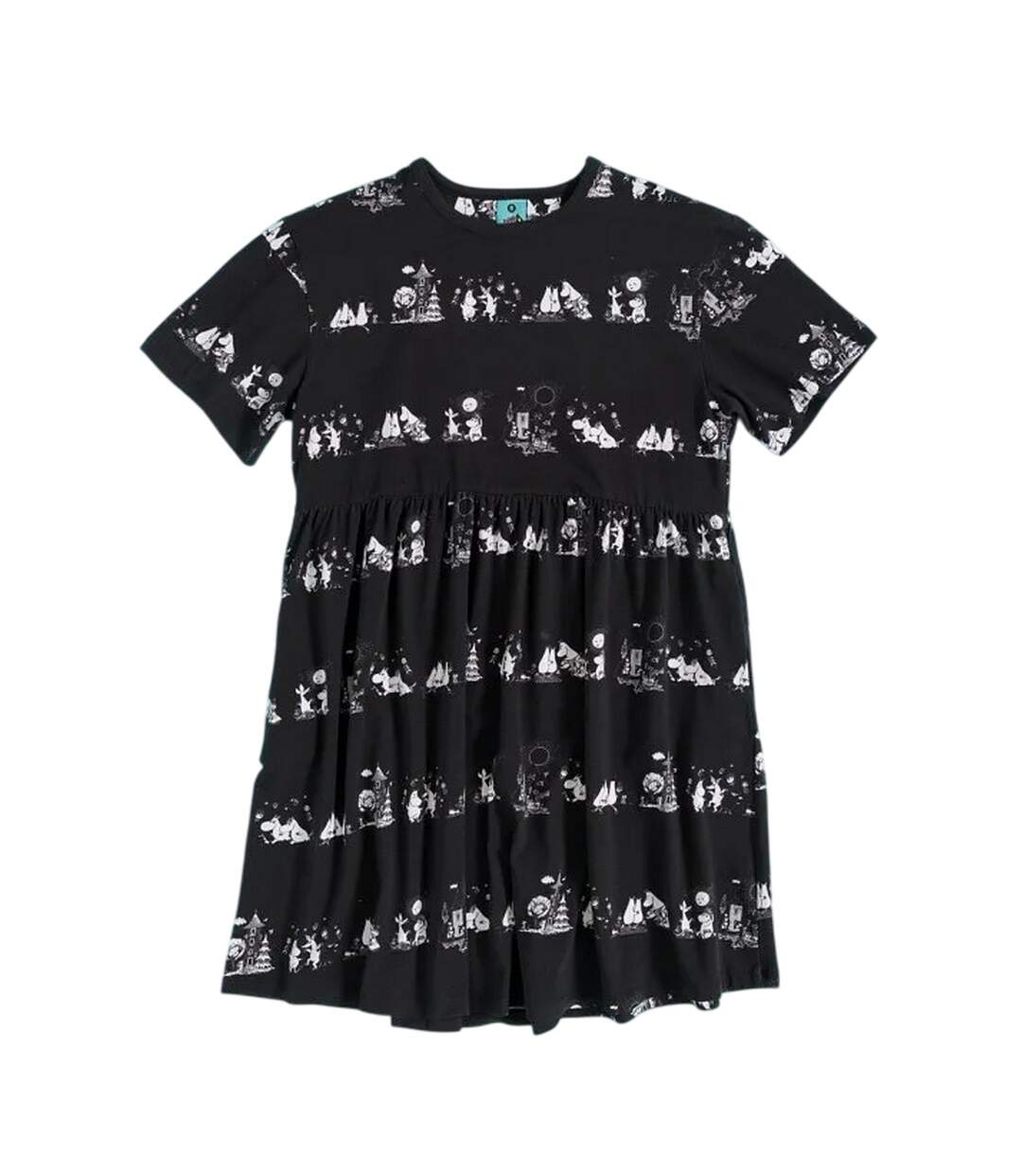Robe Motif/style Imprimé Intégral Femme Noir Moomin-2