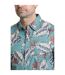 Mens faraway leaves organic cotton shirt mineral blue Weird Fish-3
