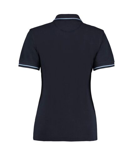 Kustom Kit Womens/Ladies St Mellion Cotton Pique Tipped Polo Shirt (Navy/Light Blue) - UTPC6404