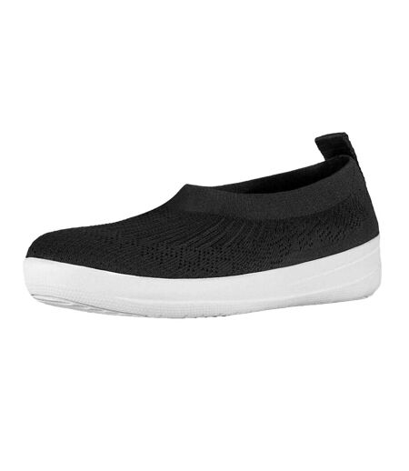 Womens/ladies Uberknit Slip-on Pumps Black FitFlop