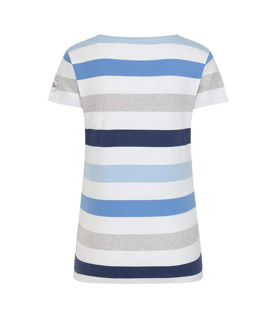 Womens/ladies Multi Stripe Breton Top Blue Lazy Jacks-4
